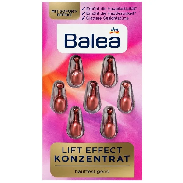 کپسول کنسانتره لیفت کننده باله آ مدل Lift Effect konzentrat تعداد 7 عدد، حاوی روغن آرگان و روغن کویجالا