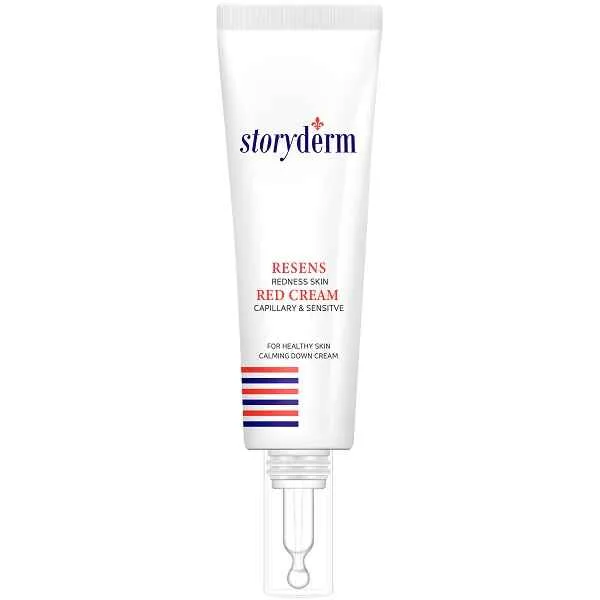 کرم ضد قرمزی استوری درم STORYDERM مدل رزنس رد RESENS RED حجم 50 میل، درمان رزاسه و تلانژکتازی