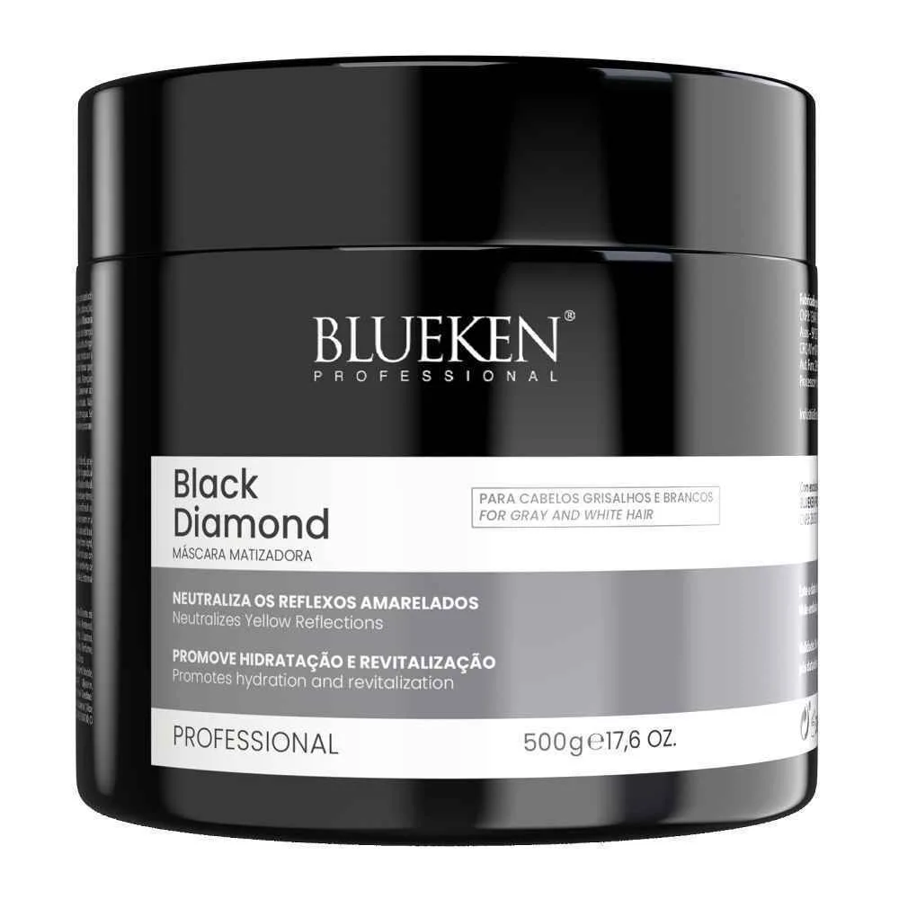 ماسک تونر و رنگساژ بلوکن BLUEKEN مدل بلک دایموند BLACK DIAMOND حجم 500ml، آبرسان قوی و ضد زردی