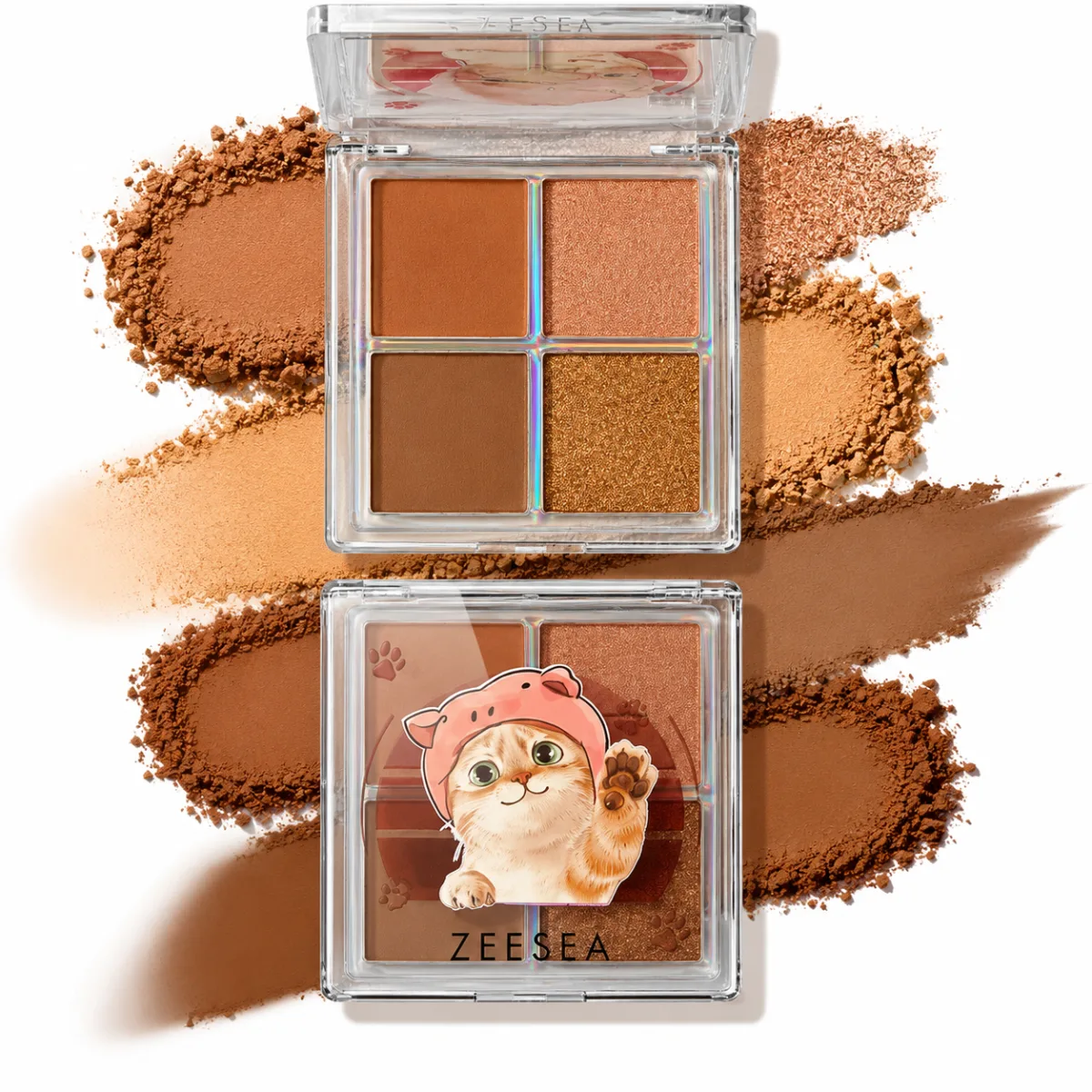 پالت سایه 4 رنگ کیوت کت زیسی 02 Zeesea cute cat eyeshadow