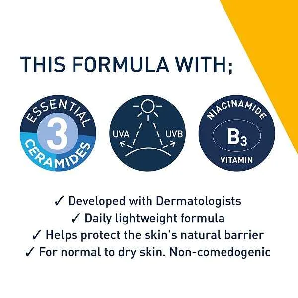 ضد آفتاب و مرطوب کننده و آبرسان روزانه سراوی Cerave حاوی SPF50+ و SPF25+ حجم 52 میل، پوست خشک و نرمال
