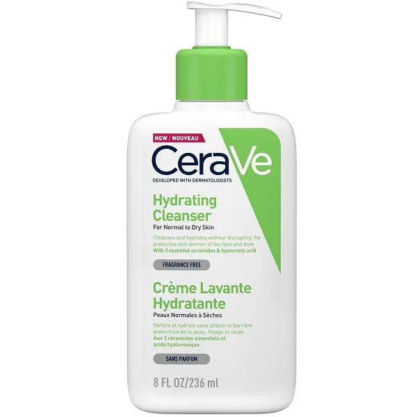 ژل شستشو و آبرسان قوی سراوی Cerave حجم 236 و 473 میل، مخصوص پوست نرمال و خشک، بدون عطر — حجم 473ml