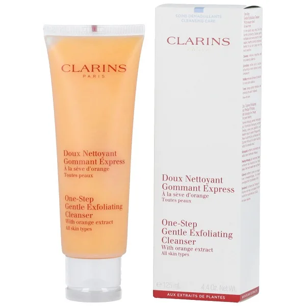 ژل شستشو و پاک کننده آرایش و لایه بردار در یک مرحله کلارنس Clarins حجم 125 میل، با عصاره پرتقال