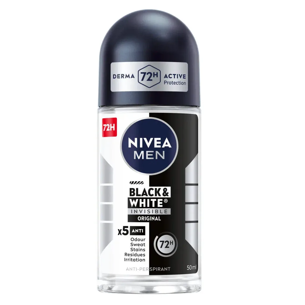 مام رول مردانه نیوا مدل بلک اند وایت 50 میلNIVEA MEN Black & White