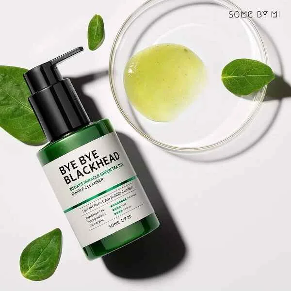 شوینده حبابی چای سبز سام بای می SOME BY MI مدل میراکل MIRACLE حجم 120 میل، حذف جوش سرسیاه و سرسفید
