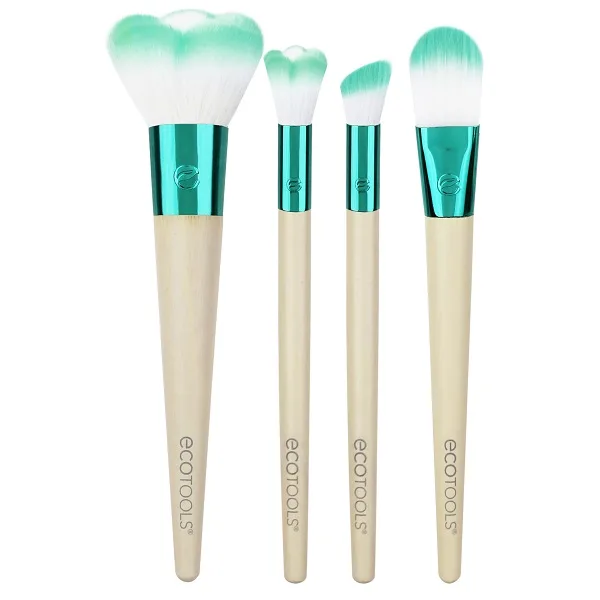 ست براش اکوتولز EcoTools مدل blooming beauty، حاوی 4 براش کاربردی با ظرف نگهداری