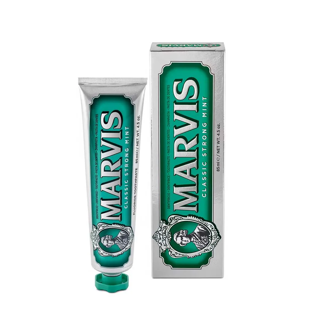 خمیردندان مارویس Marvis مدل Classic Strong Mint حجم 85 میل، محافظت‌کننده دندان با خاصیت خنک‌کنندگی