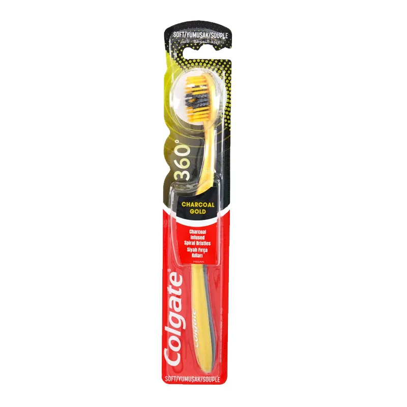 مسواک نرم کولگیت مدل Charcoal Gold در 3 رنگ — رنگ صورتی
