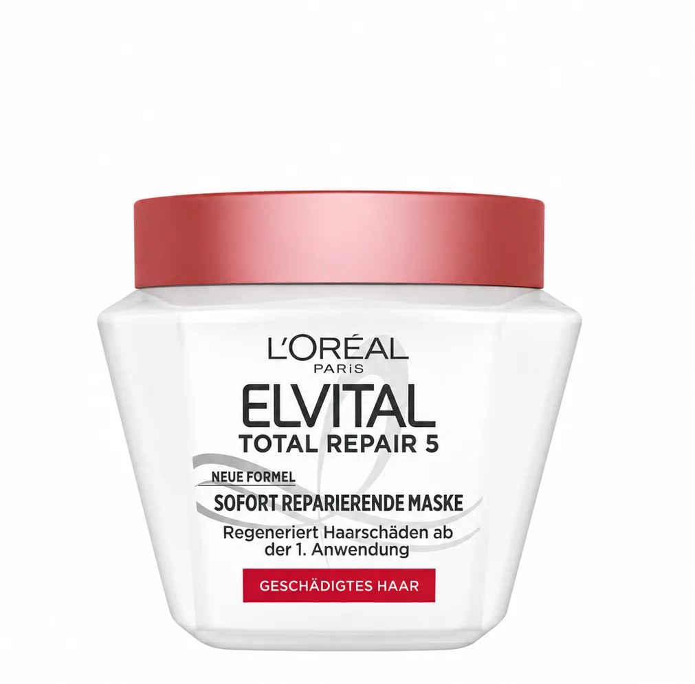 ماسک تقویت و ترمیم مو لورآل مناسب موهای آسیب‌دیده و شکننده 300 میل L’Oréal Paris Elvital Total Repair 5