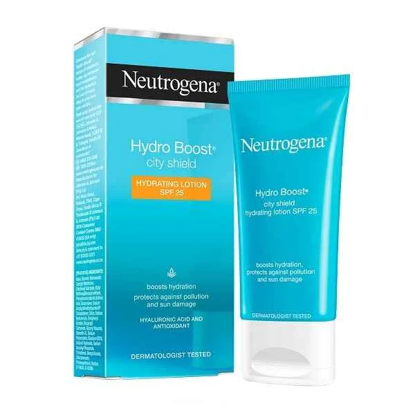 لوسیون مرطوب کننده و ضد آفتاب نیتروژنا NEUTROGENA سری هیدرو بوست Hydro Boost مدل سیتی شیلد City Shield حجم 50 میل