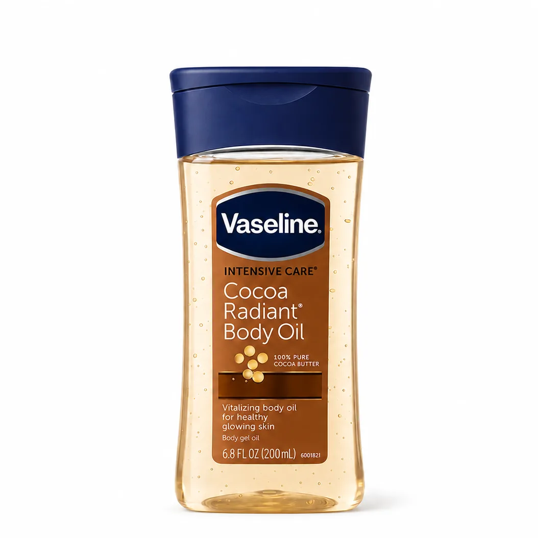 روغن بدن درخشان‌کننده و مرطوب‌کننده کاکائو وازلین 200 میل Vaseline Intensive Care Cocoa Radiant Body Oil