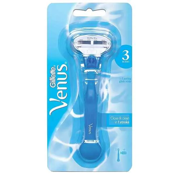 تیغ اصلاح ژیلت Gillette مدل ونوس VENUS سه لبه، یک دسته و یدک