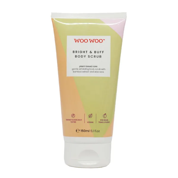 اسکراب بدن WOOWOO مدل bright & buff حجم 150 میل