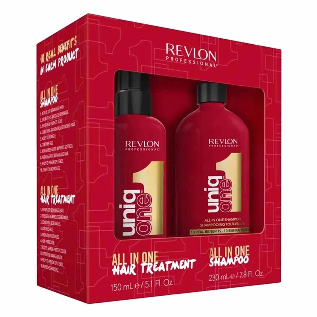 پک شامپو و اسپری مراقبت از مو رِولون Revlon Professional مدل Uniq One Duo Pack، مناسب همه انواع مو