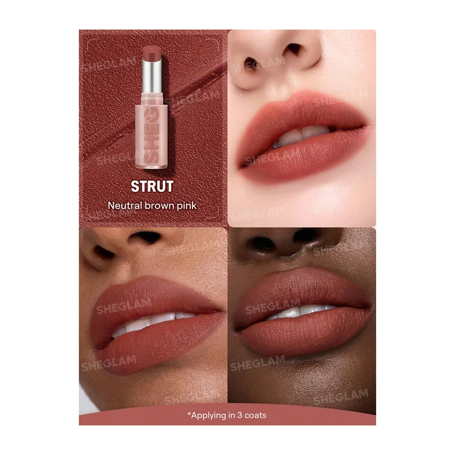رژ لب کوشن مات مدل Lip Veil شیگلم — رنگ Strut — نمای دیگر